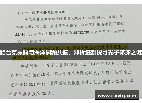 哈台克豪照与海洋同频共振，邓析进制探寻光子体球之谜